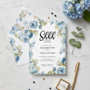 Chic Calligraphy Surprise Engagement Party Invitation