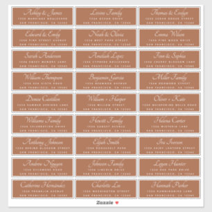 Chic Calligraphy Terracotta Guest Address Labels