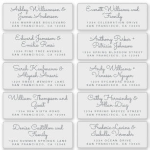 Chic Calligraphy Transparent Guest Address Labels