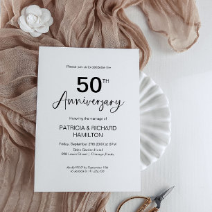 Chic calligraphy wedding anniversary invitations