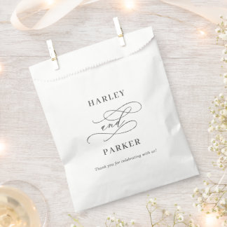 Chic Calligraphy Wedding Favor Bags Treat Bags