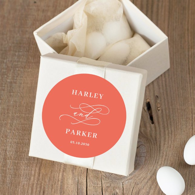 Chic Calligraphy Wedding Favour Stickers (Creator Uploaded)