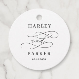 Chic Calligraphy Wedding Favour Tags