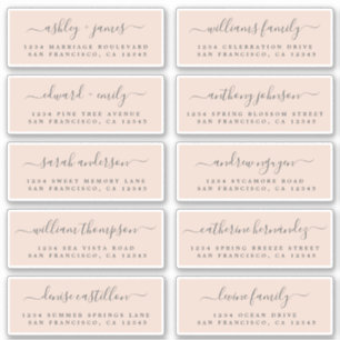 Chic Calligraphy Wedding Guest Address Labels