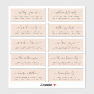 Chic Calligraphy Wedding Guest Address Labels