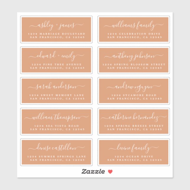 Chic Calligraphy Wedding Guest Address Labels (Sheet)