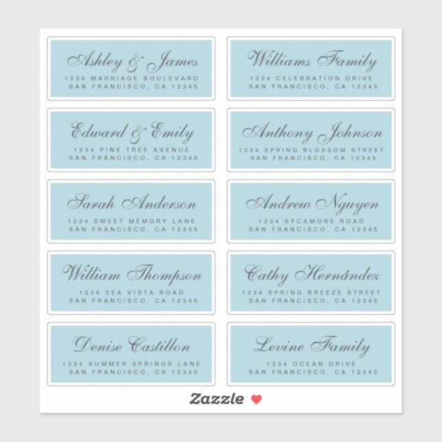 Chic Calligraphy Wedding Guest Address Labels (Sheet)