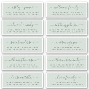 Chic Calligraphy Wedding Guest Address Labels