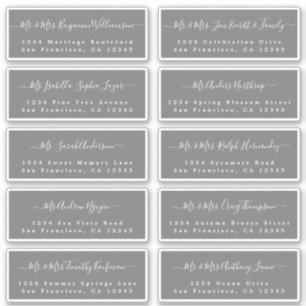 Chic Calligraphy Wedding Guest Address Labels