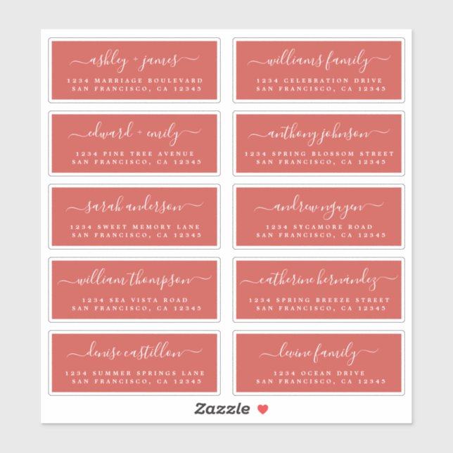 Chic Calligraphy Wedding Guest Address Labels (Sheet)