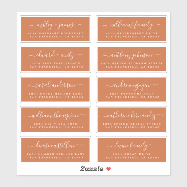 Chic Calligraphy Wedding Guest Address Labels (Sheet)
