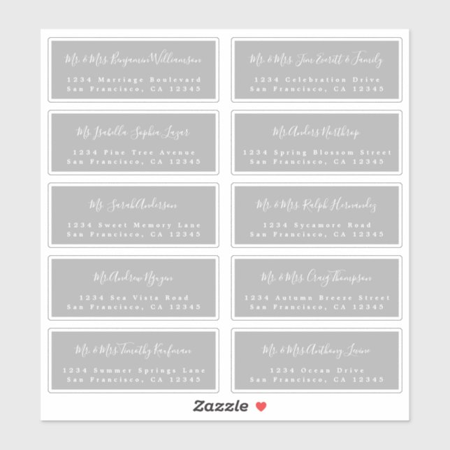 Chic Calligraphy Wedding Guest Address Labels (Sheet)