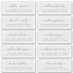 Chic Calligraphy Wedding Guest Address Labels