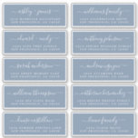 Chic Calligraphy Wedding Guest Address Labels<br><div class="desc">Easy to personalize, names and addresses / individual wedding guest address label stickers. These chic, modern wedding address labels feature your wedding guest names in white elegant handwritten script calligraphy on a vintage blue background. Simply add your individual wedding guest names and address. Exclusively designed for you by Happy Dolphin...</div>