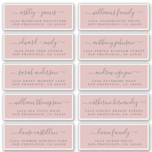 Chic Calligraphy Wedding Guest Address Labels