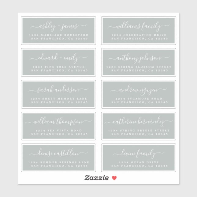 Chic Calligraphy Wedding Guest Address Labels (Sheet)