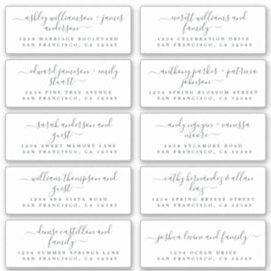 Chic Calligraphy Wedding Guest Address Labels