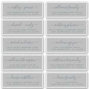 Chic Calligraphy Wedding Guest Address Labels