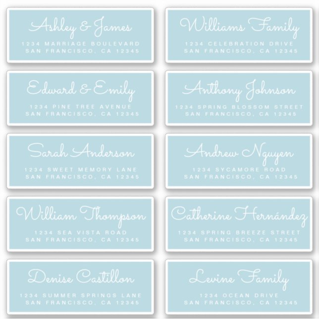 Chic Calligraphy Wedding Guest Address Labels (Front)