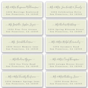 Chic Calligraphy Wedding Guest Address Labels