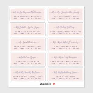 Chic Calligraphy Wedding Guest Address Labels