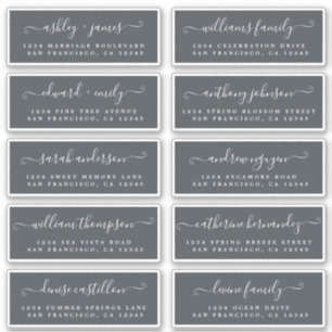 Chic Calligraphy Wedding Guest Address Labels