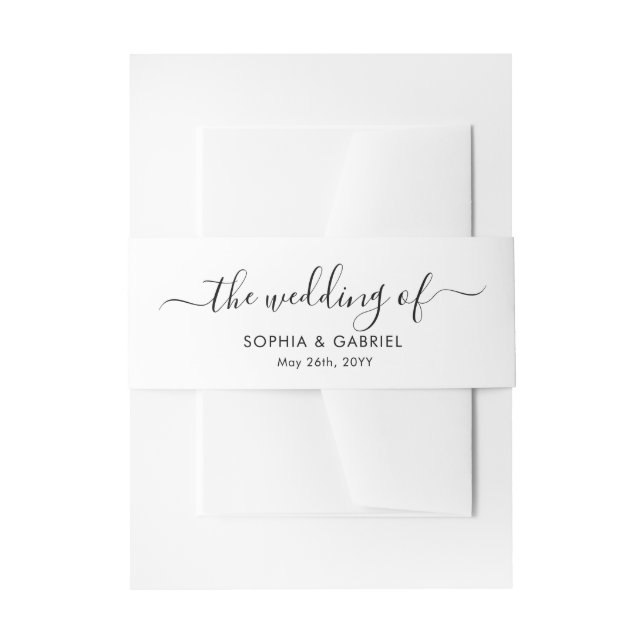 Chic Calligraphy Wedding Invitation Invitation  Belly Band (Front Example)