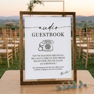 Chic Calligraphy Wedding Telephone Audio Guestbook