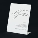 Chic Calligraphy Wedding Telephone Audio Guestbook Pedestal Sign<br><div class="desc">Make your wedding more memorable with this chic calligraphy wedding telephone audio guestbook pedestal sign. Featuring a clean and simple serif font and a beautiful handwritten script accent, this sign adds elegance to any wedding décor. The black and white colour scheme adds sophistication and complements any wedding theme. Customize the...</div>