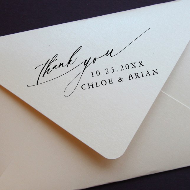 Chic Calligraphy Wedding Thank You  Self-inking Stamp (Creator Uploaded)