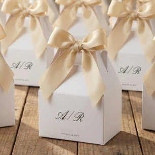 Chic CalligraphyMonogram Wedding Guest Favour Boxe Favor Box