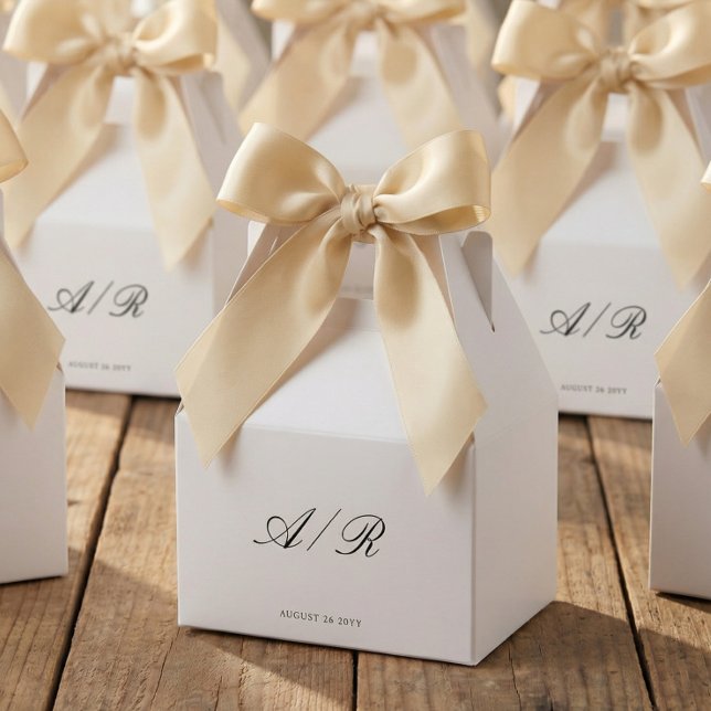 Chic CalligraphyMonogram Wedding Guest Favour Boxe Favor Box (Creator Uploaded)
