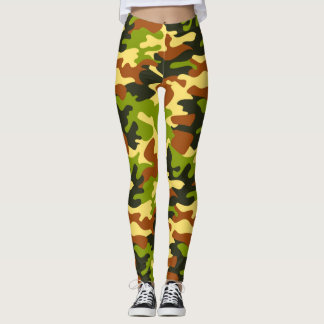 Chic Camouflage Khaki Leggings Motifs
