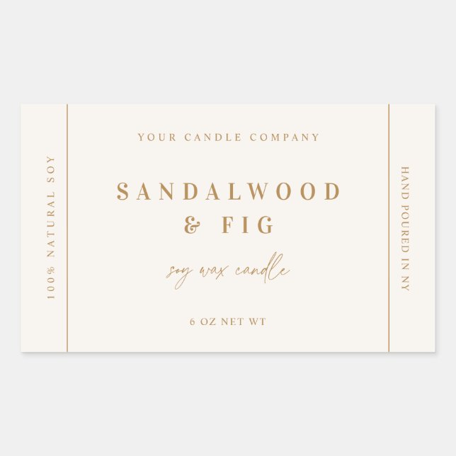 Chic Candle Jar Product Label Sticker Business (Front)