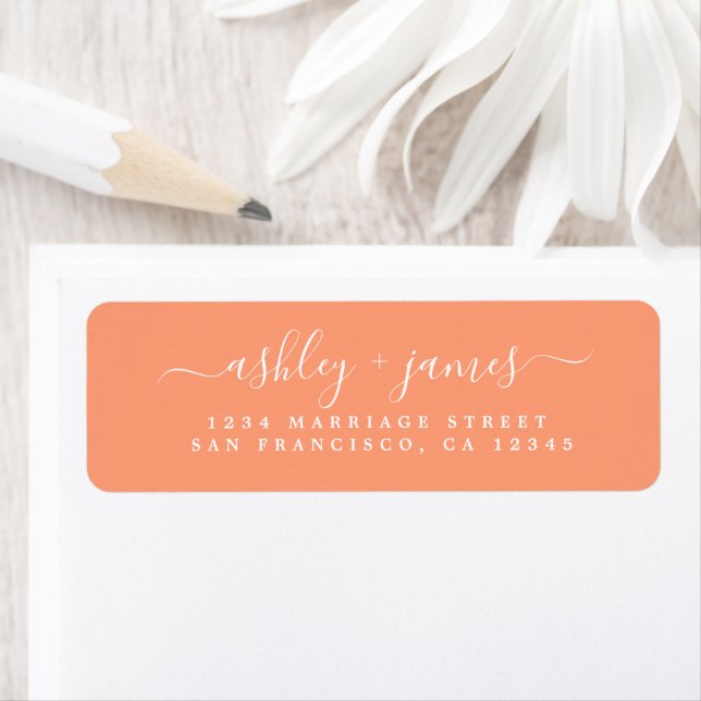 Chic Cantaloupe Orange Wedding Return Address (Insitu)