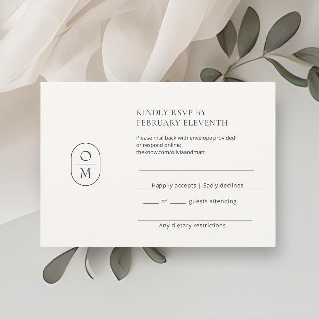 Chic Cartes de Réponse Mariage Monogramme Minimali (Créateur téléchargé)