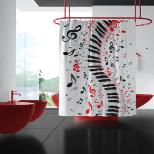 Chic Cascading Melodies Red White and Black 