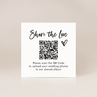 Chic Casual Script QR Code Wedding Share the Love