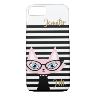 Chic Cat Monogram iPhone 8/7 Case