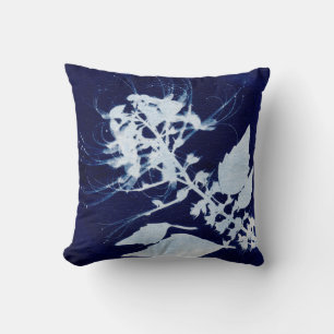 Chic Cat Whiskers Botanical Art Print Throw Pillow