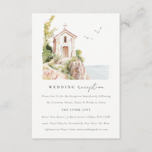 Chic Catholic Watercolor Church Wedding Reception Enclosure Card