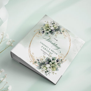 Chic Celebration Boho Greenery Wedding Ring Binder