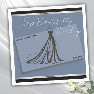 Chic Cerulean Blue Fashion Gala Cocktail Napkins