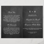 Chic Chalkboard Wedding Program Template<br><div class="desc">Chic Chalkboard Wedding Program Template.</div>