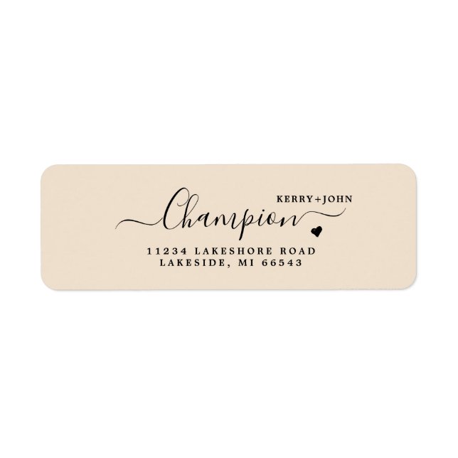 Chic Champagne Couleur Mariage Adresse de retour L (Devant)