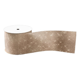 Chic Champagne Gold Sparkle Glitz Christmas Grosgrain Ribbon