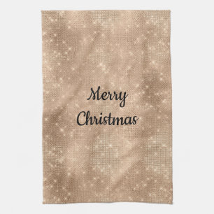 Chic Champagne Gold Sparkle Glitz  Kitchen Towel