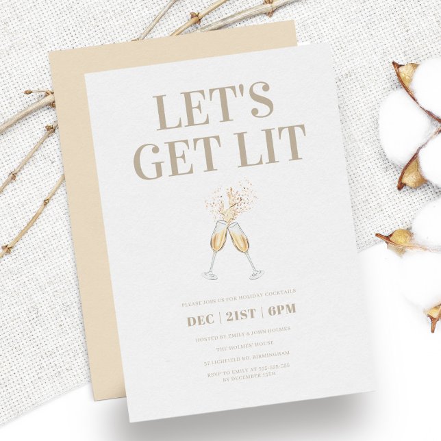 Chic Champagne Holiday Party Invitation (Creator Uploaded)