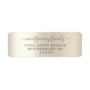 Chic Champagne Metallic Family Return Address
