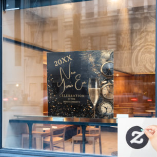 Chic Champagne Time New Year's Eve Party Window Cling